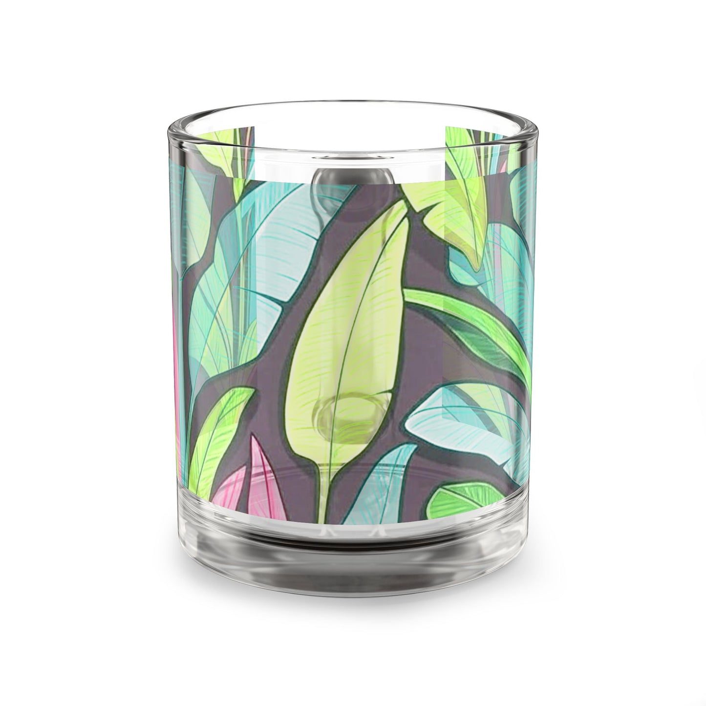 Tropical Glass Mug - 10oz Coffee Cup / Young Leaves
