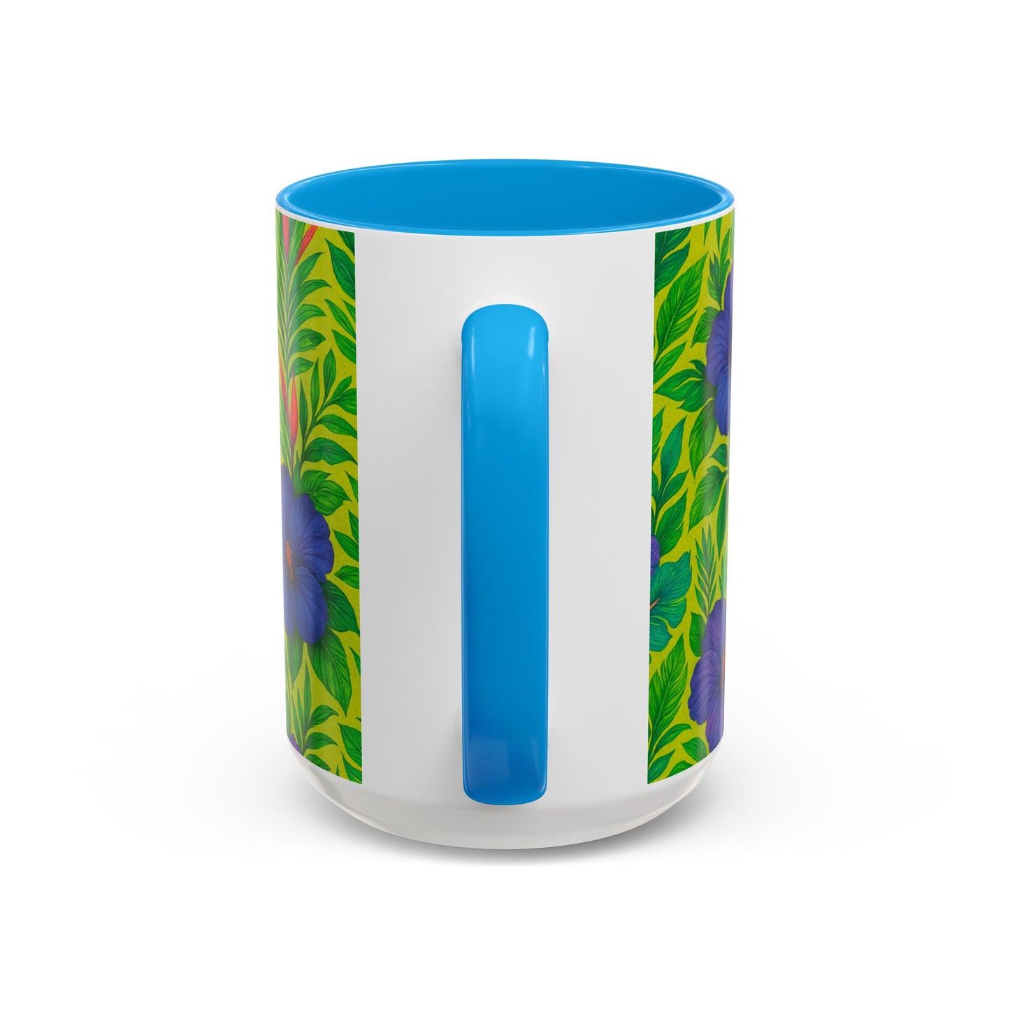 Vibrant Floral Coffee Mug - 11oz & 15oz / Midnight Flower Lime