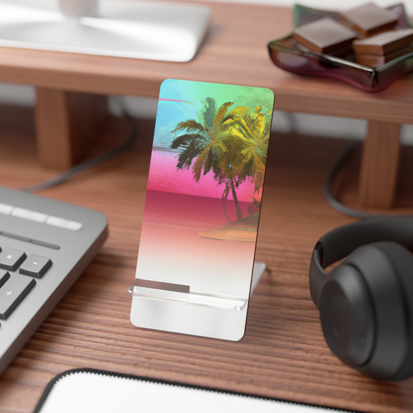 Mobile Display Stand for Smartphones, Watercolor Sunset