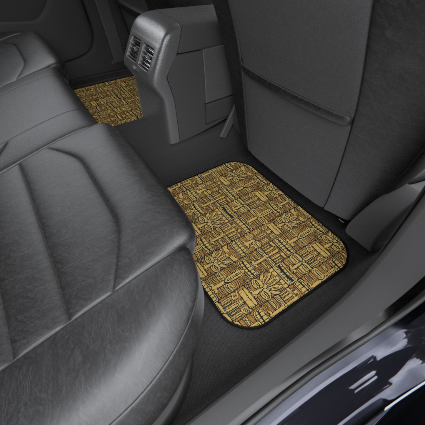 Tropical Old Tiki Totems Car Floor Mats  - Set of 4, Front and Back