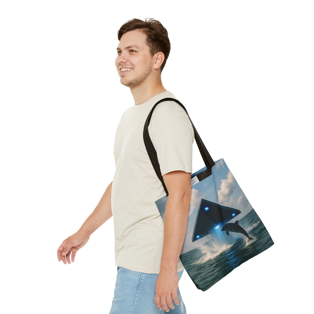UFO and Dolphiin Tote Bag - 3 Sizes