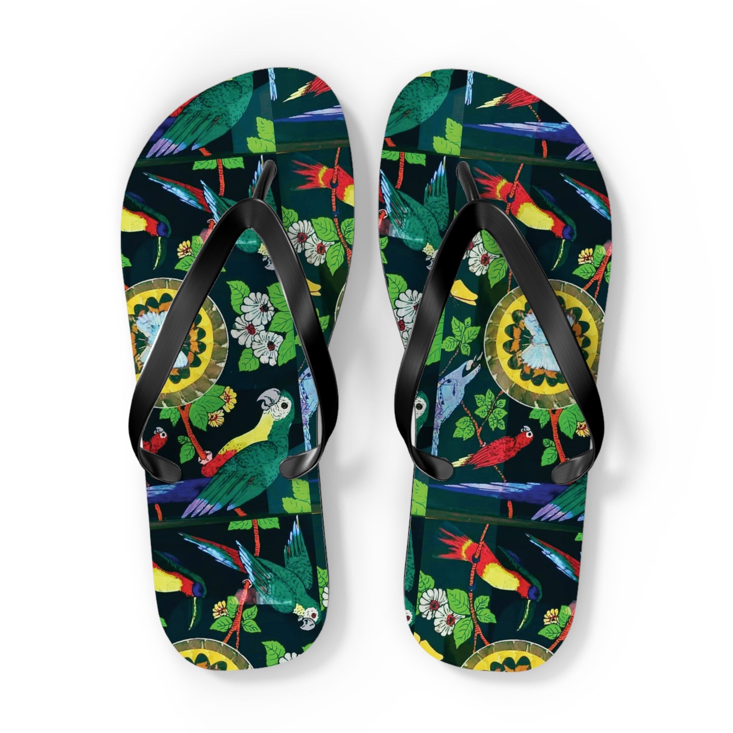 Flip Flops - Parrots & Buttefly/Real Wings
