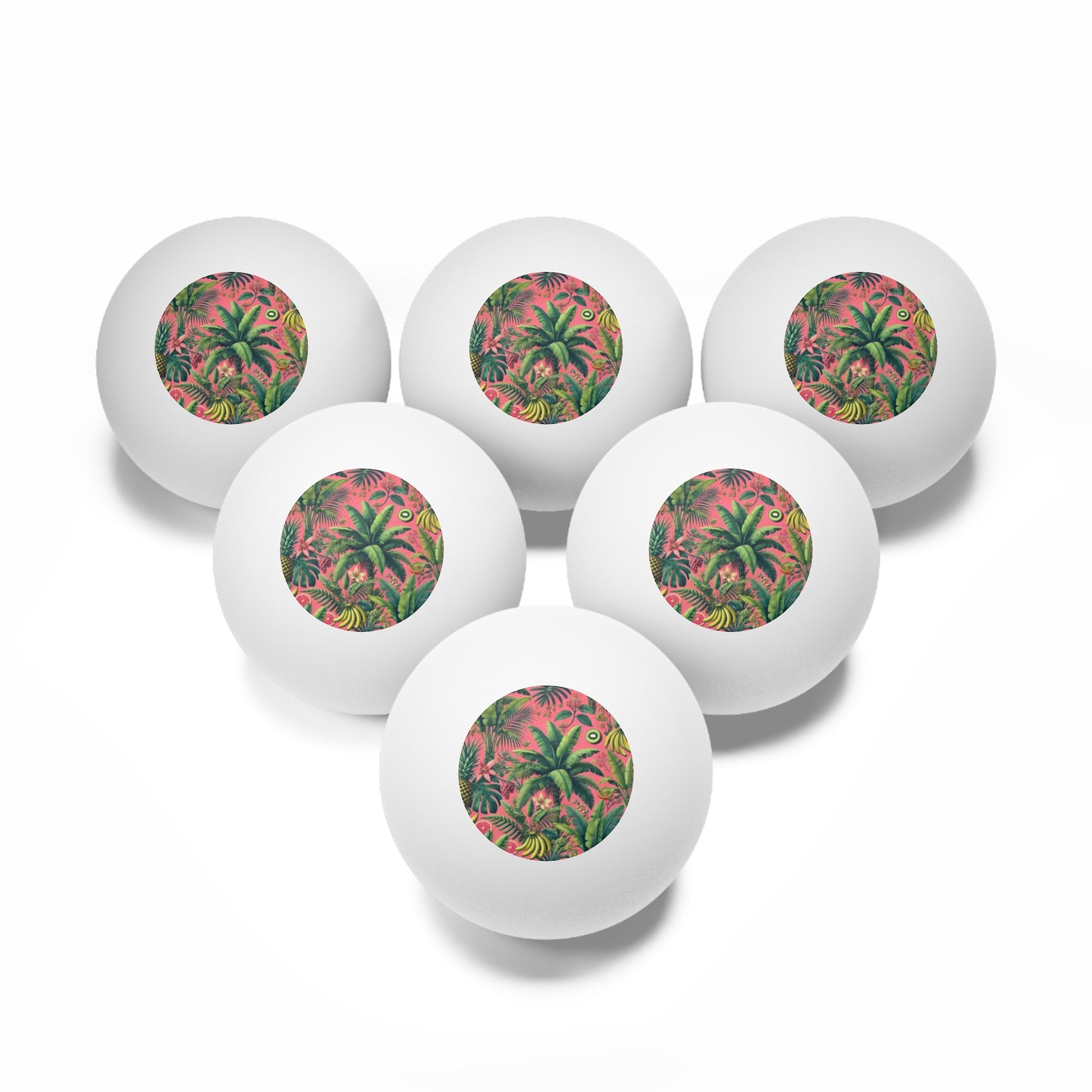 Tropical Paradise Ping Pong Balls - 6 Pack with More Tropical Fruit, Coral