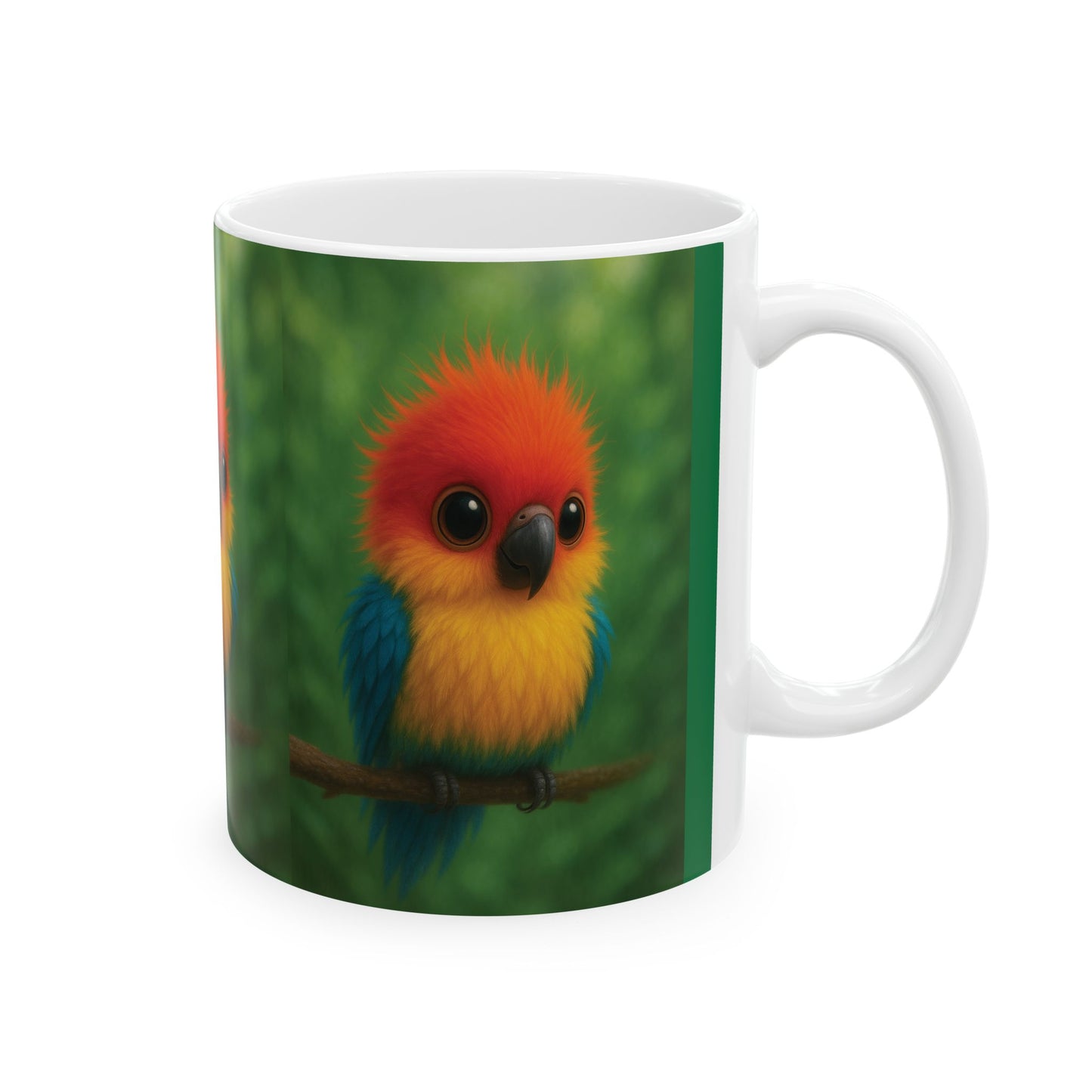 Ceramic White Mug - 11oz & 15oz, Baby Parrot