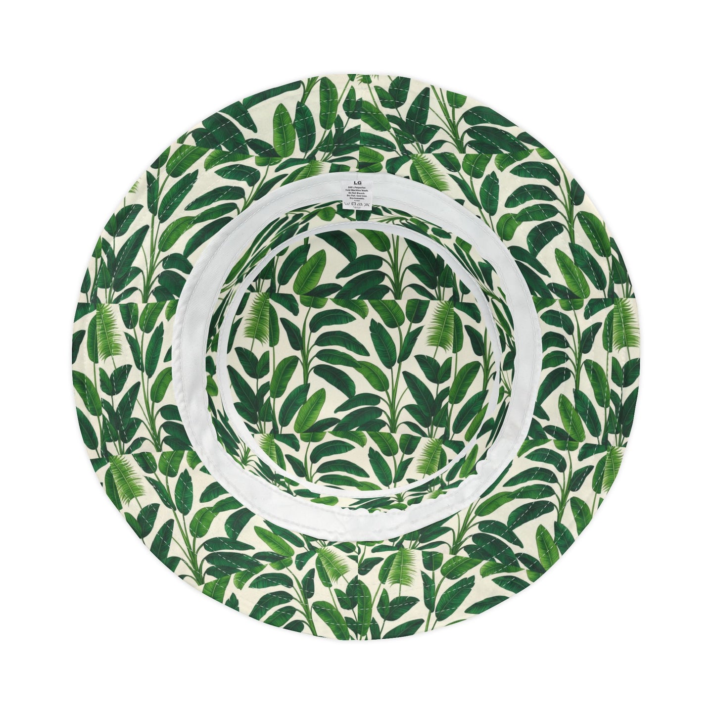 Tropical Polyester Bucket Hat, 2 Sizes - Tropical Leaves