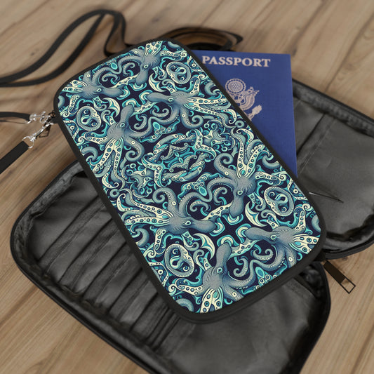Passport Wallet – Perfect for Travelers & Adventurers / Twisted Aqua Octopus
