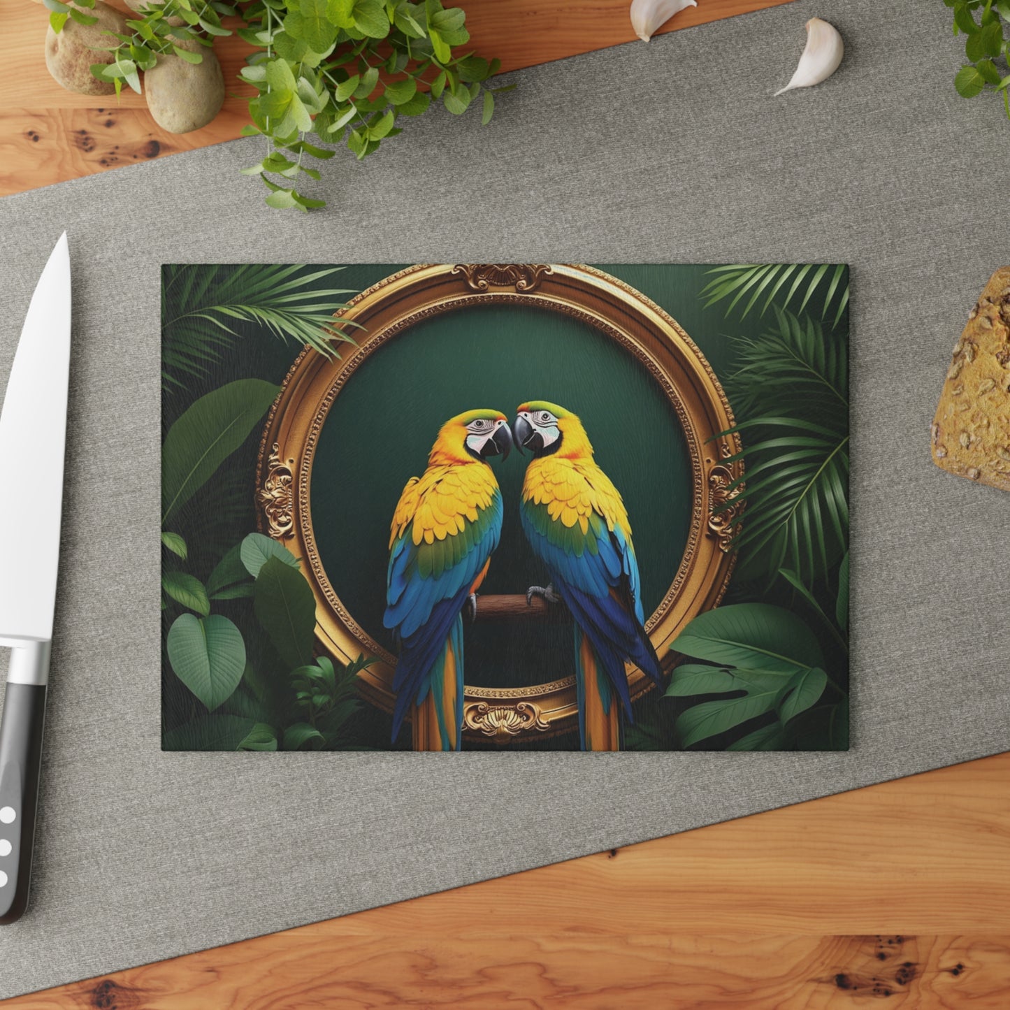 Glass Cutting Board, 2 sizes - Framed Pet Macaws