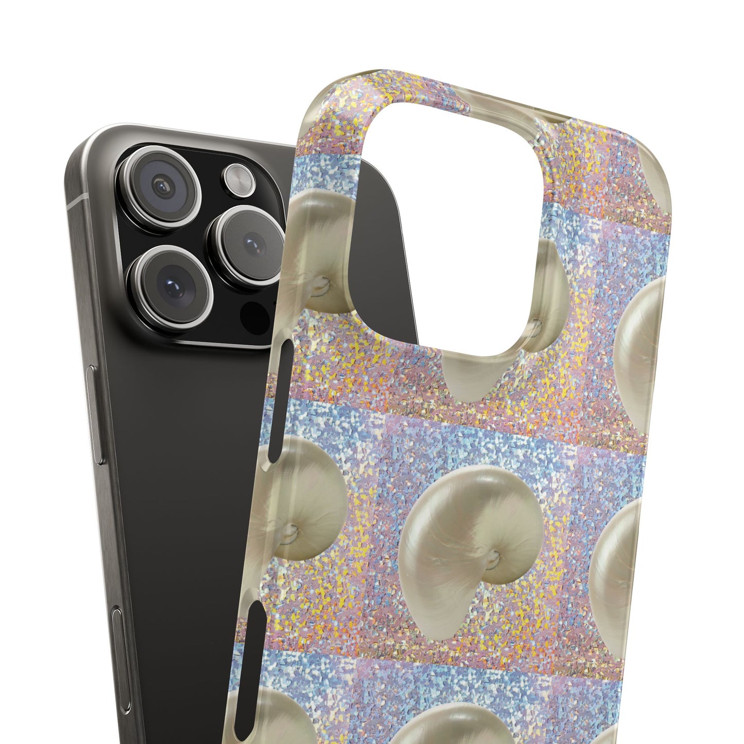 Slim Phone Cases - Disco White Nautilus