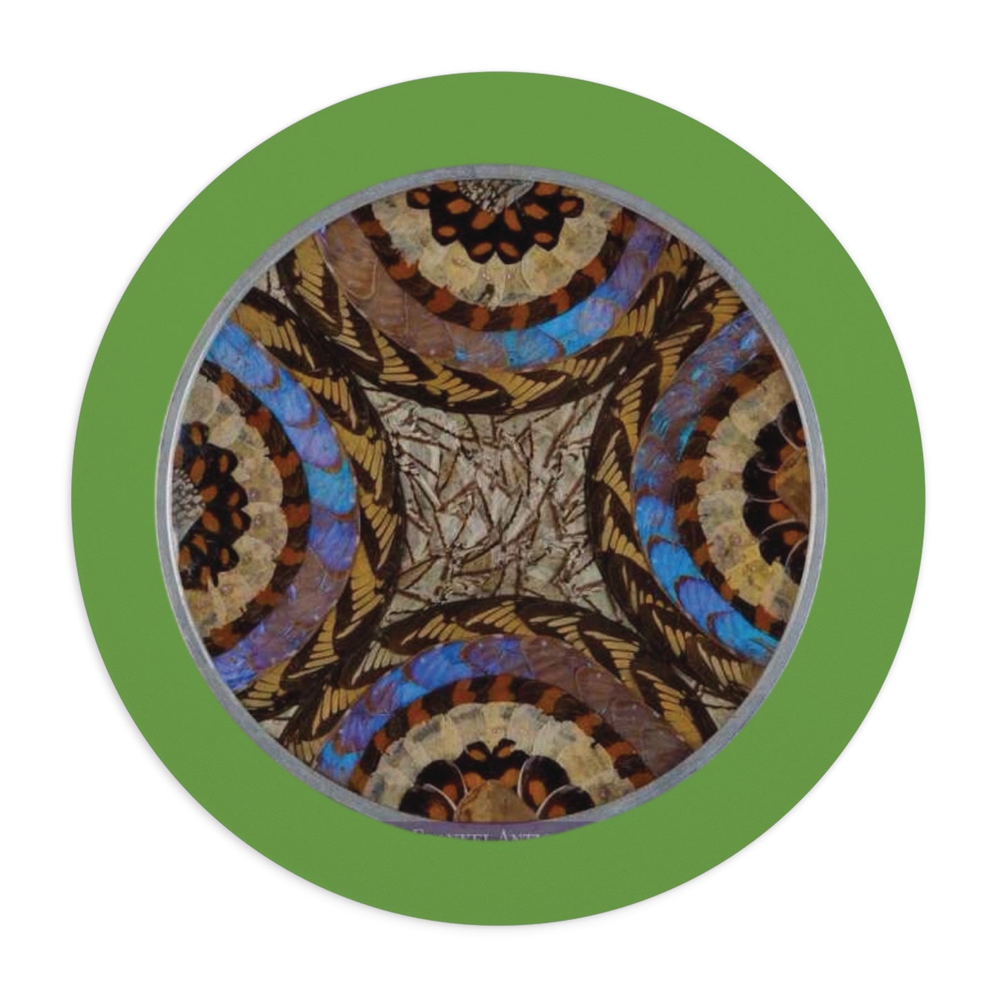 Tropical Mouse Pad, 2 Shapes - Beach Vibes for Home Office & Gamer / Real Butterfly Wing Art, Green