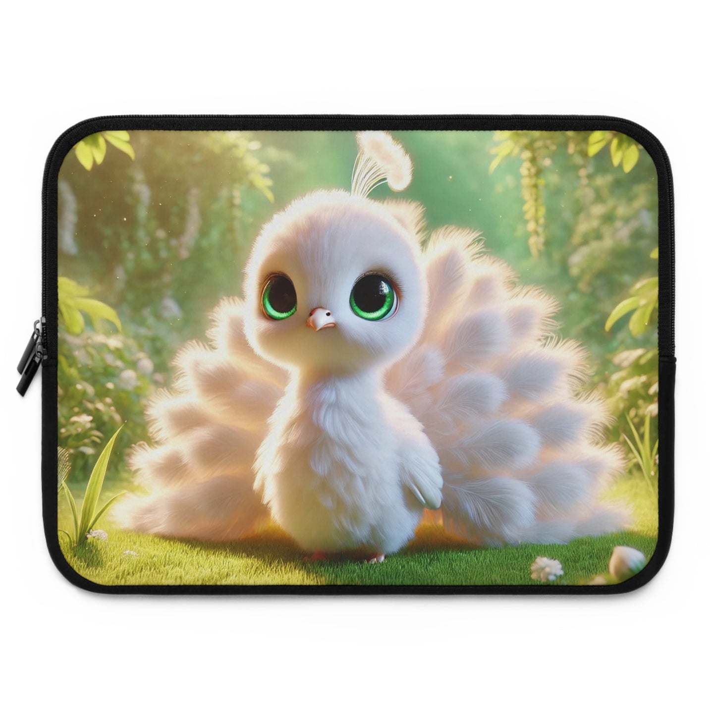 Tropical Laptop Sleeve, 5 Sizes - Perfect for Rainforest Lovers & Students / Baby White Peacock