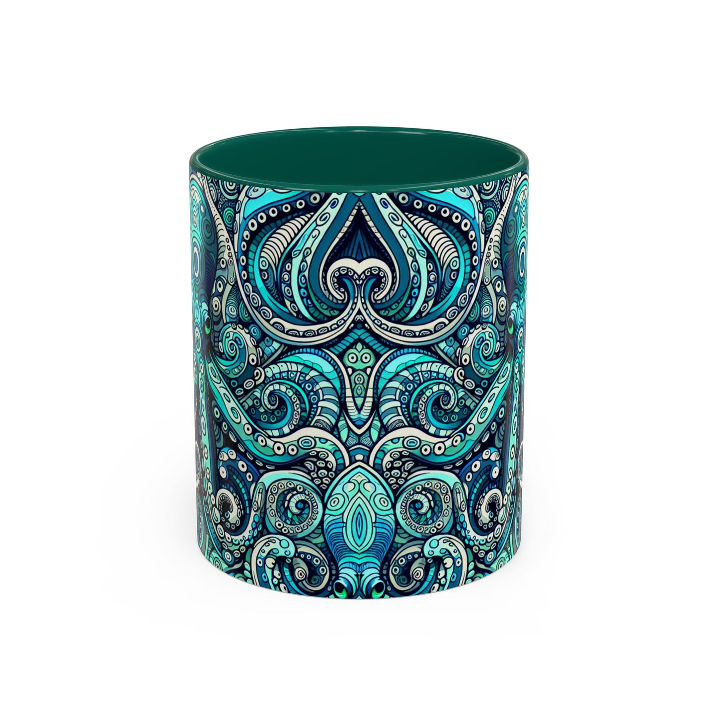 Accent Color Coffee Mug, Many Colors - 11oz & 15oz / Aqua Octopus