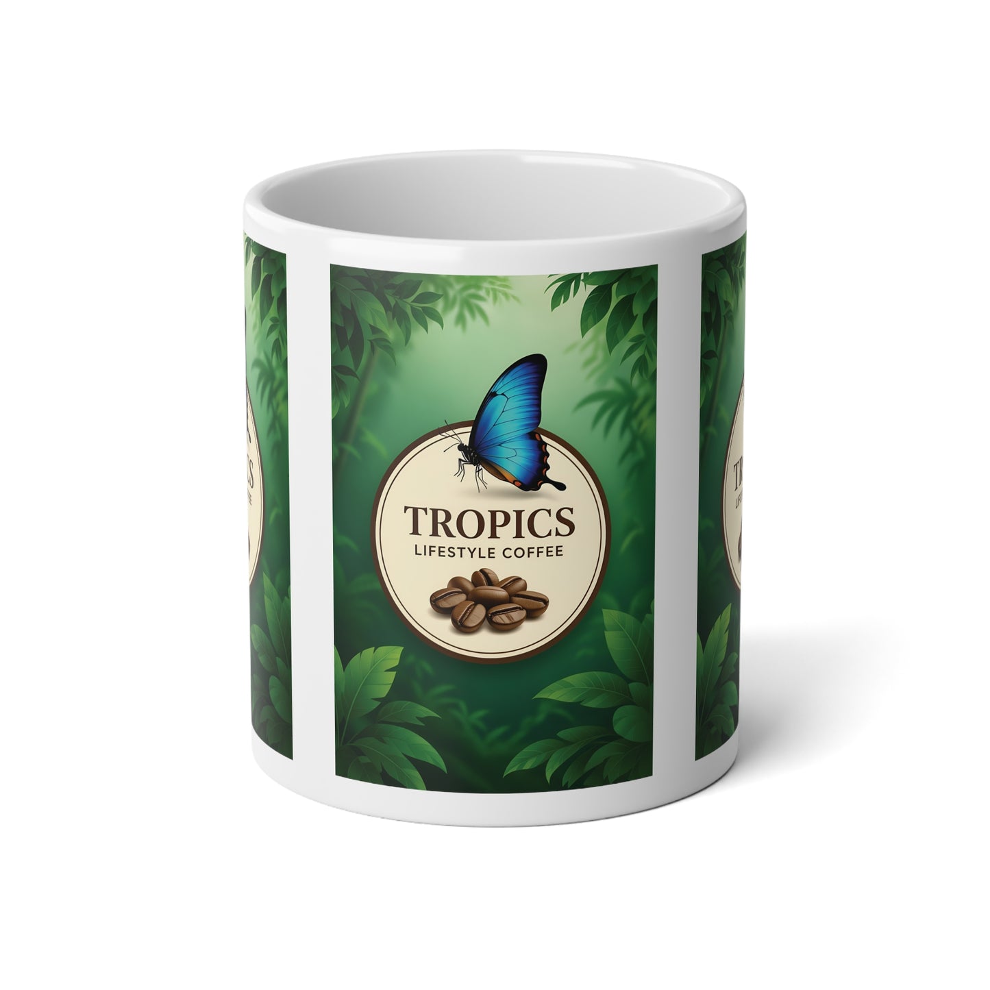 Jumbo Mug, 20oz, Butterfly TLCoffee Logo | Tropical Coffee Cup