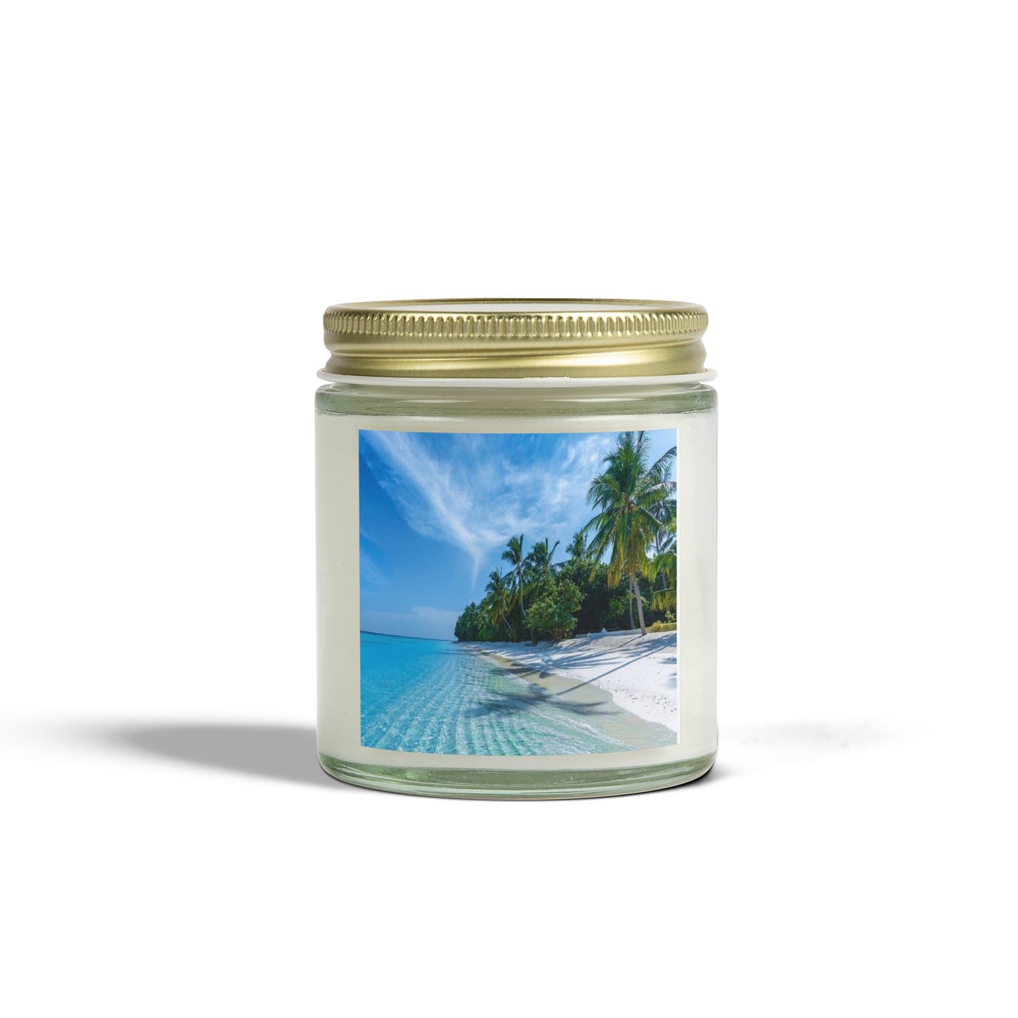 Scented Candles, Coconut Apricot Wax (4oz, 9oz) - Calming Private Beach