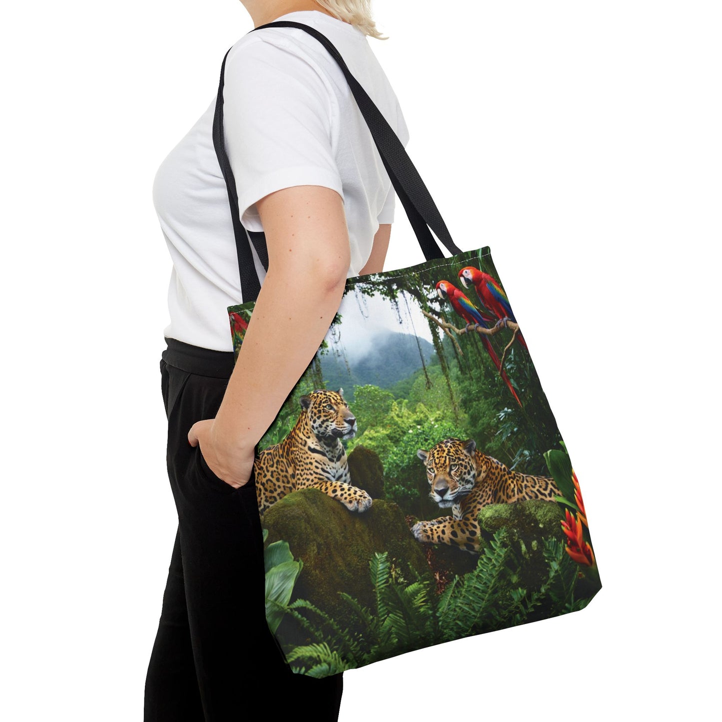 Jaguars and Parrots Tote Bag - 3 Sizes