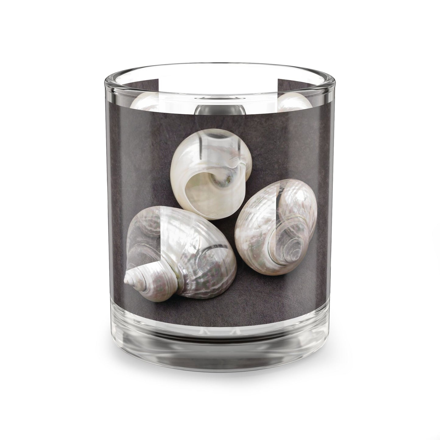 Tropical Glass Mug - 10oz Coffee Cup / White Nautilus Trio