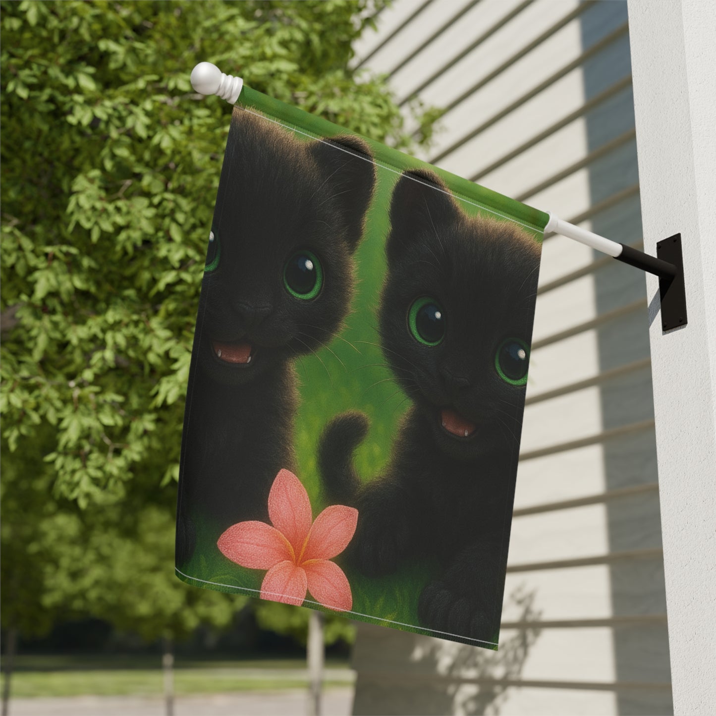 Tropical Garden Flag - Perfect for Outdoor Decor / Baby Black Panthers