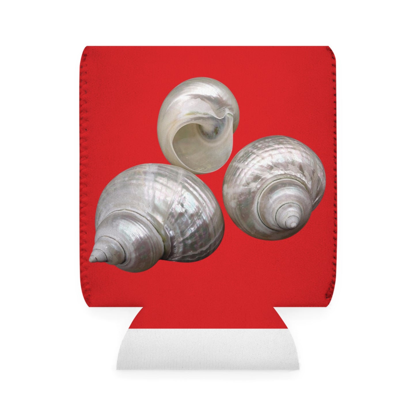 Three Nautilus Shells/Red Cooler Sleeve - Perfect for Outdoor Picnics