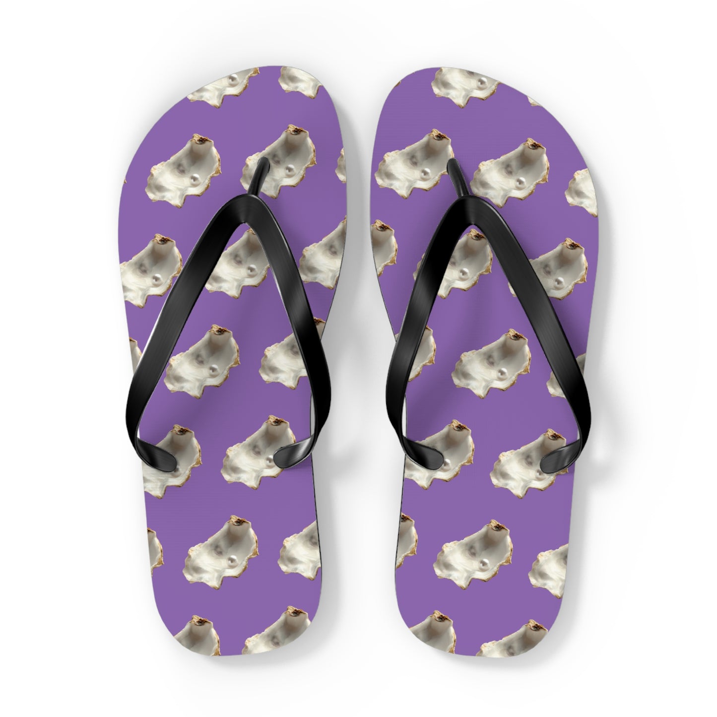 Flip Flops - White Pearl Oyster, light purple