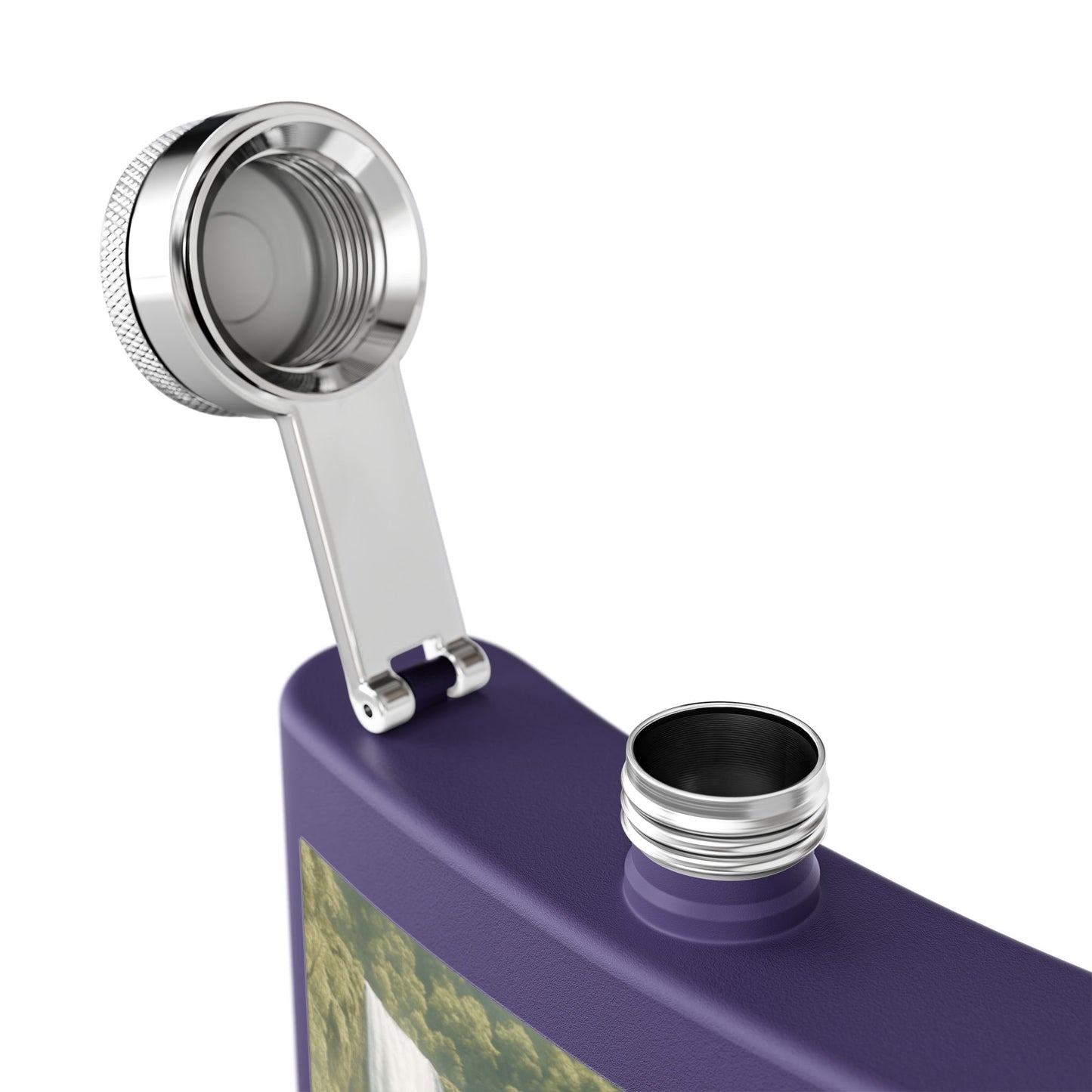 Tropical Stainless Steel 6 oz. Flask, Many Colors  – UFO and Waterfall