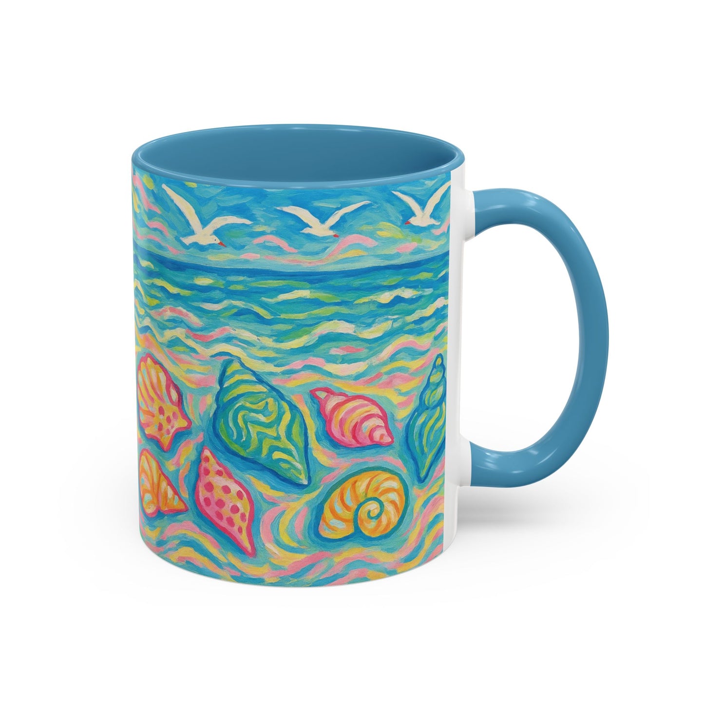 Accent Coffee Mug (11, 15oz), 8 Colors - Glow Seashells