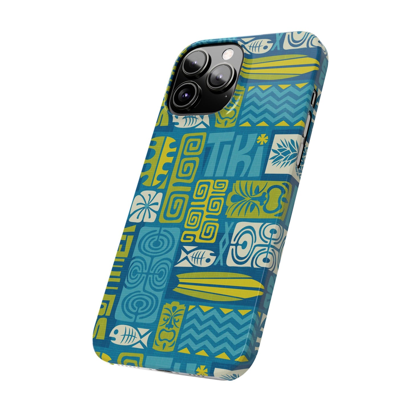 Slim Phone Cases - Tiki Poster Blue