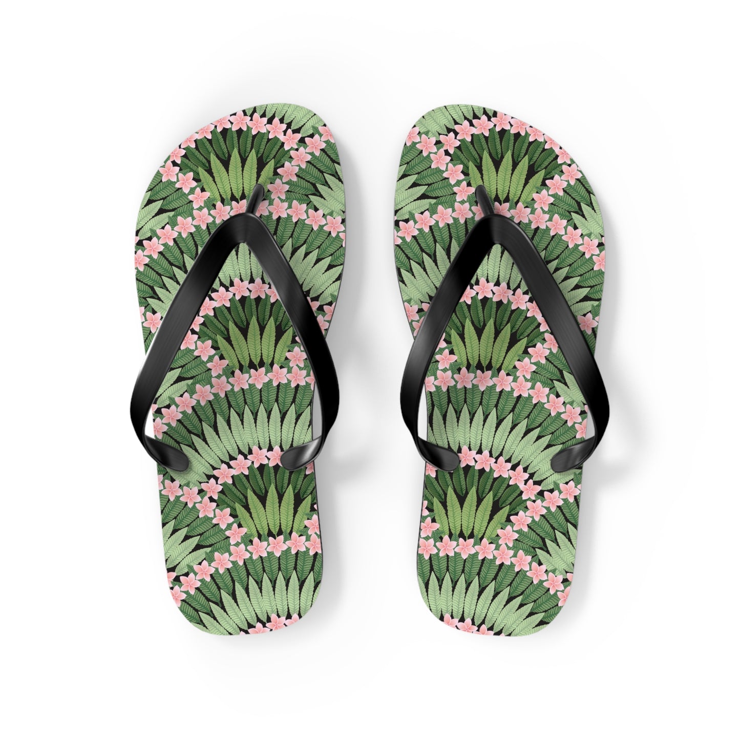 Flip Flops - Plumeria and Palms, Pink