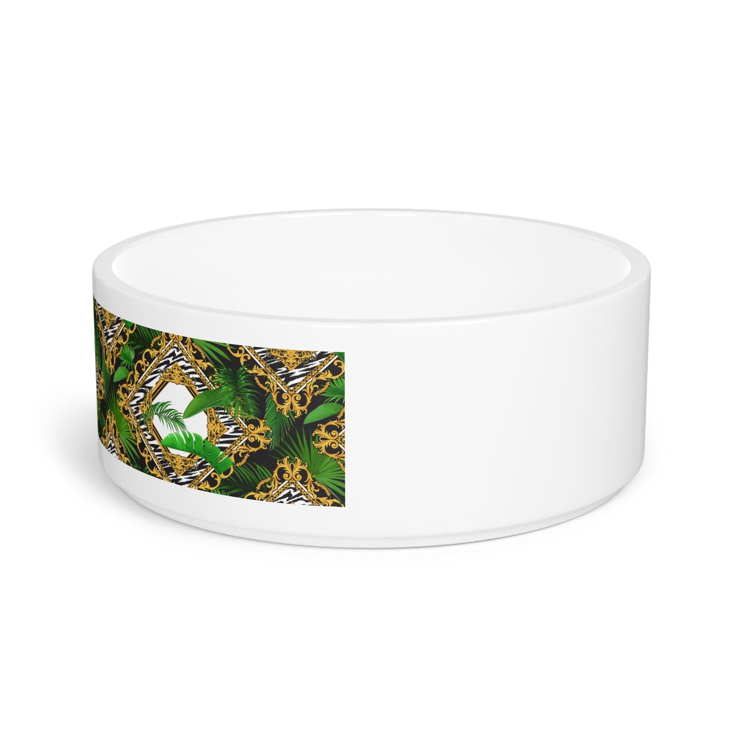 Pet Bowl, Jungle Luxe White