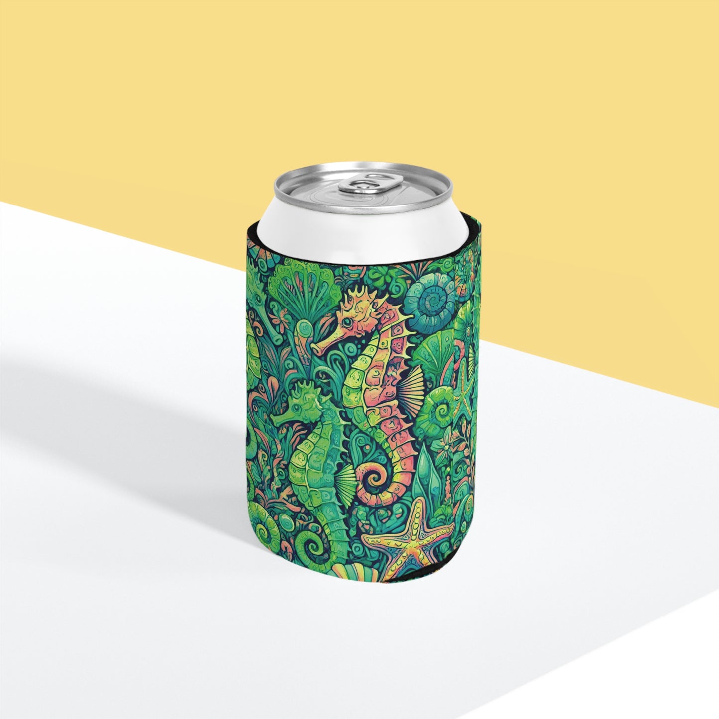 Seahorse Trio/Lime Can Cooler Sleeve - Perfect for Outdoor Picnics