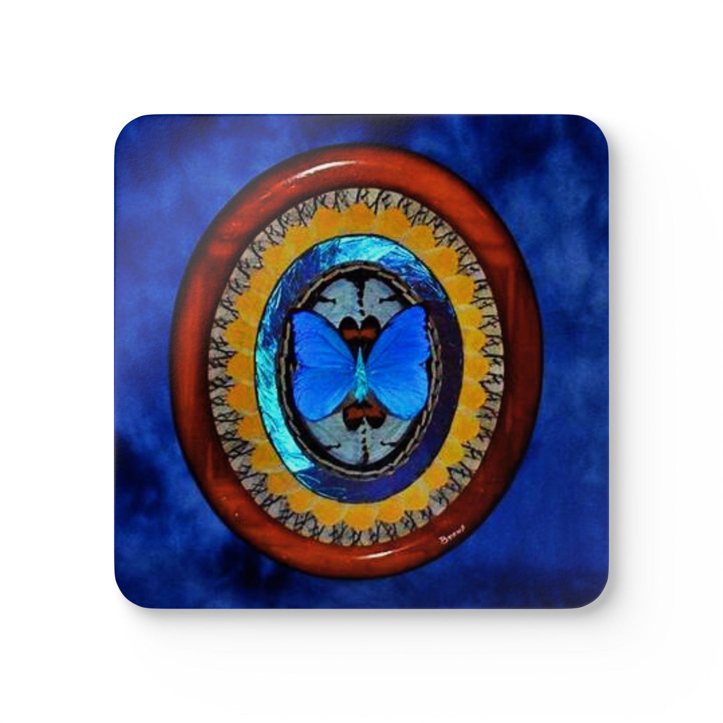 Coaster Set - Oval Real Butterfly Wing Art