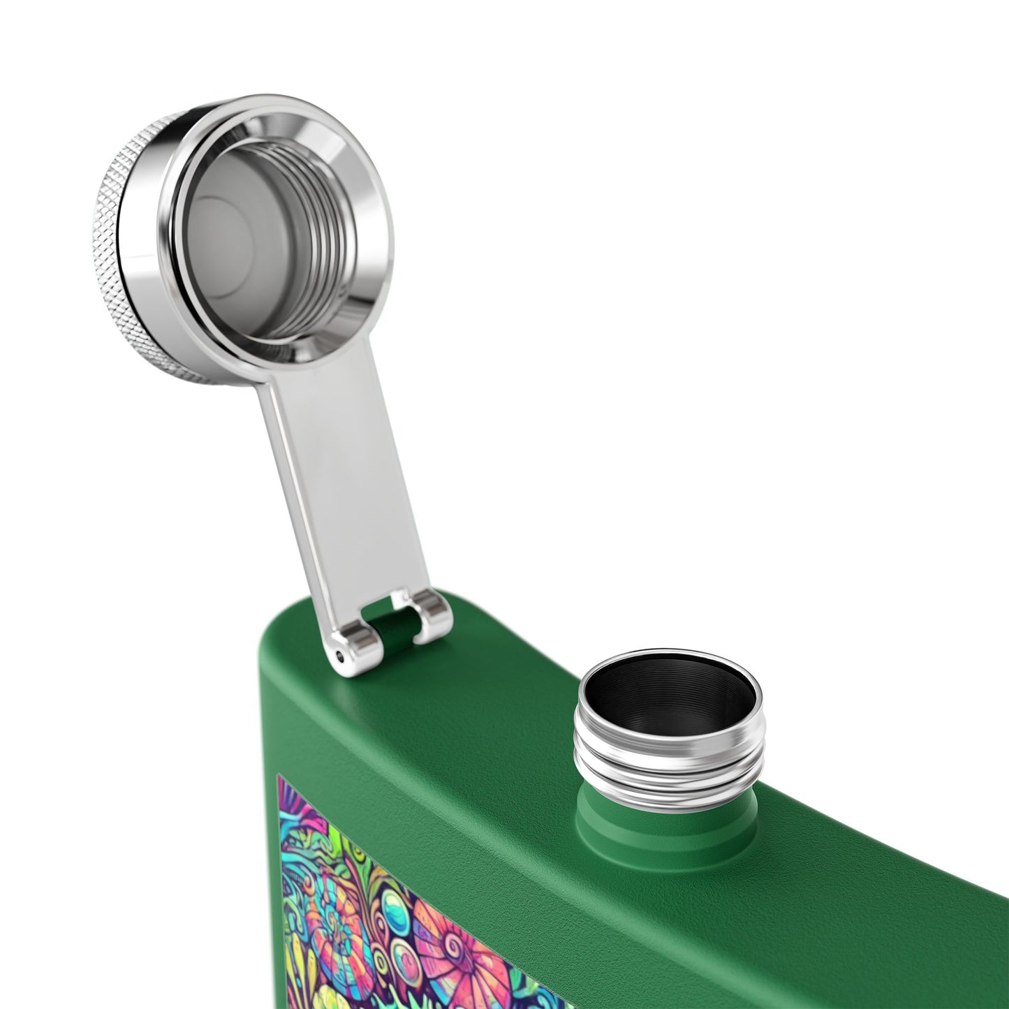 Tropical Stainless Steel 6 oz. Flask, Many Colors  – Seahorse Trio