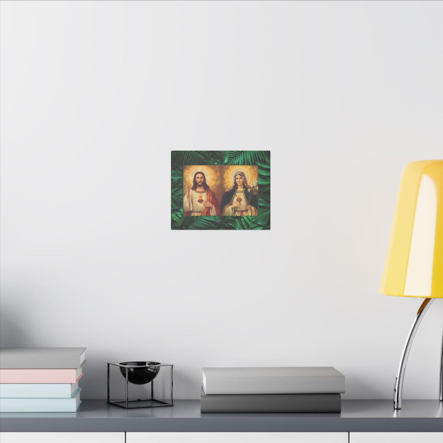 "Tropical Rainforest Jesus and Mary" Religious Canvas Artwork - Stretched Canvas Print / Byzantine Icons