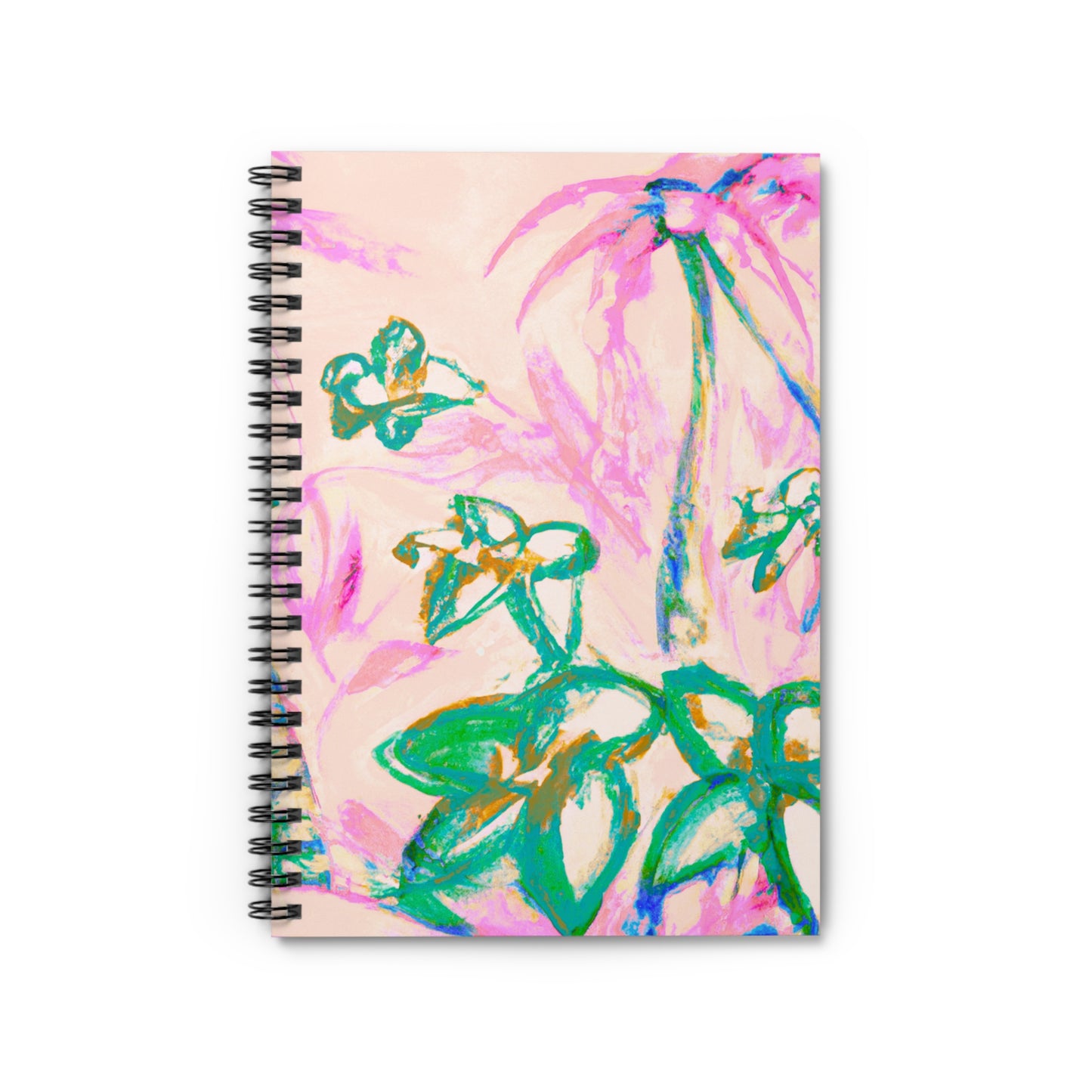 Spiral Notebook - Tropical Doodles, Pink