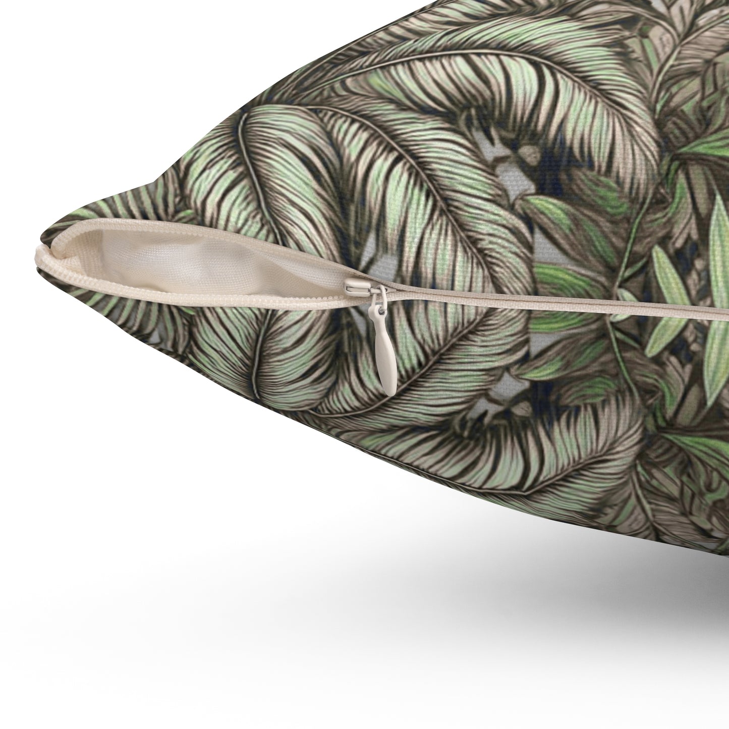 Tropical Pillow, 4 sizes - Colorful Spun Polyester Square Cushion / Tropical Fruit, Grey