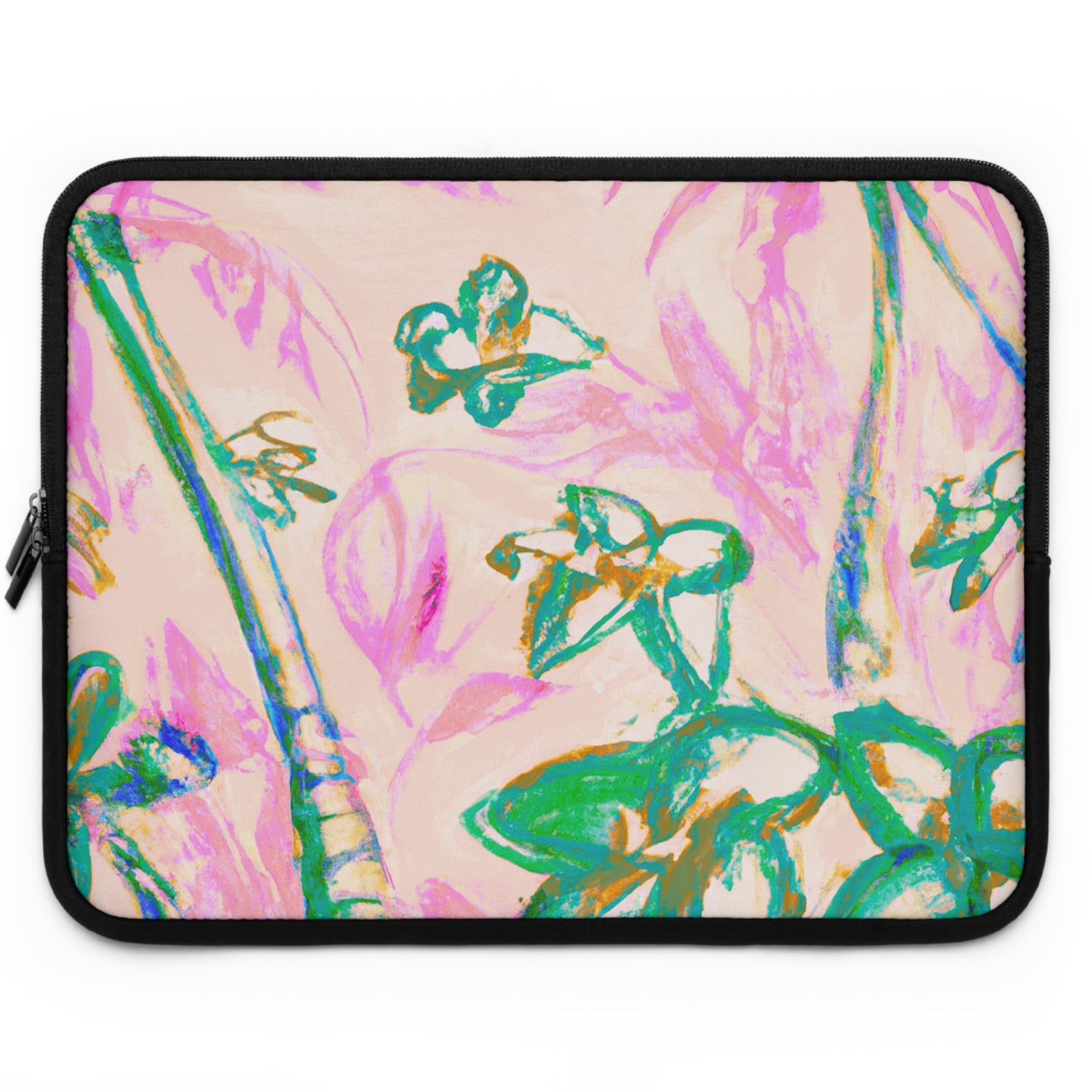 Tropical Laptop Sleeve, 5 Sizes - Perfect for Beach Lovers & Students / Tropical Doodles, Pink