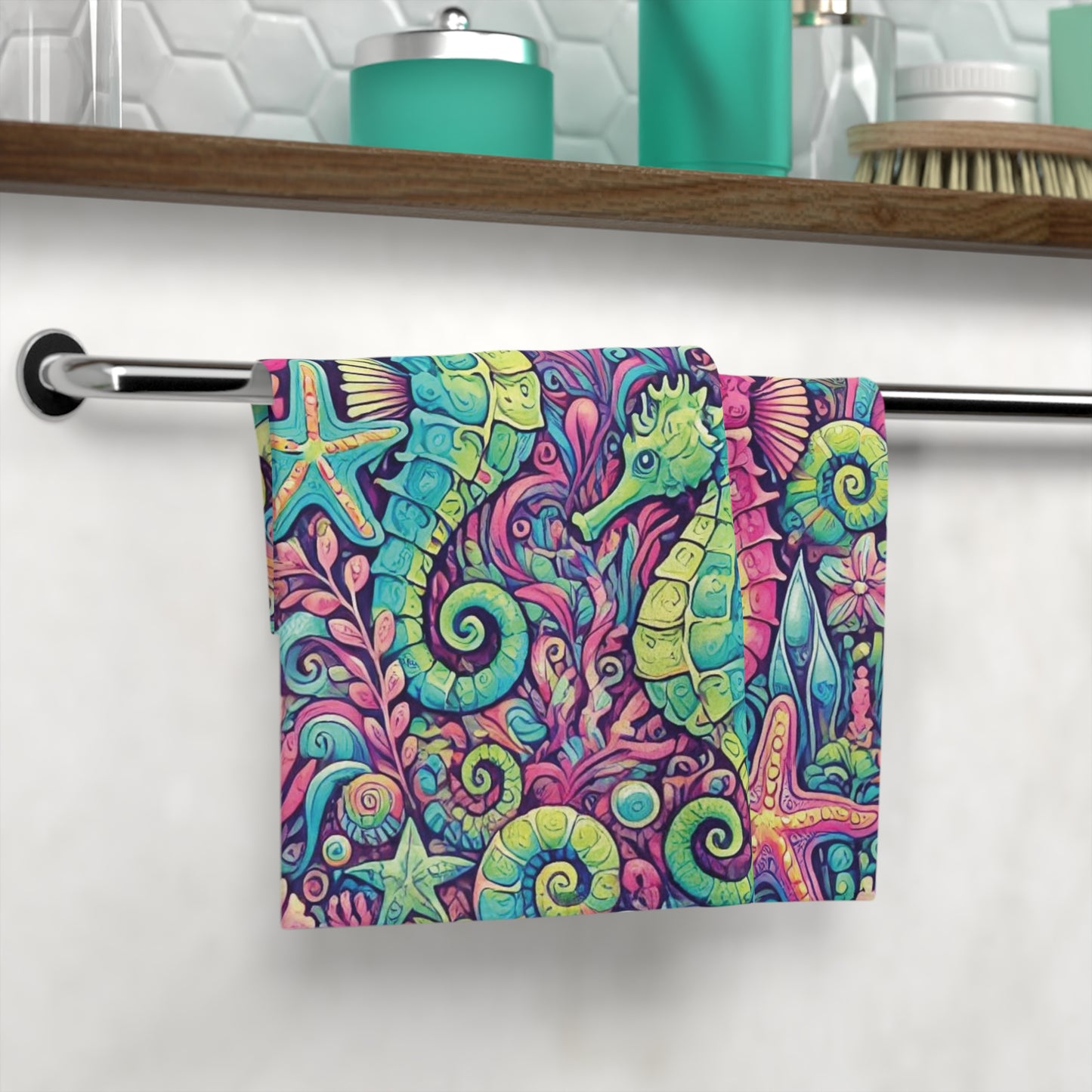 Face Towel - Seahorse Trio