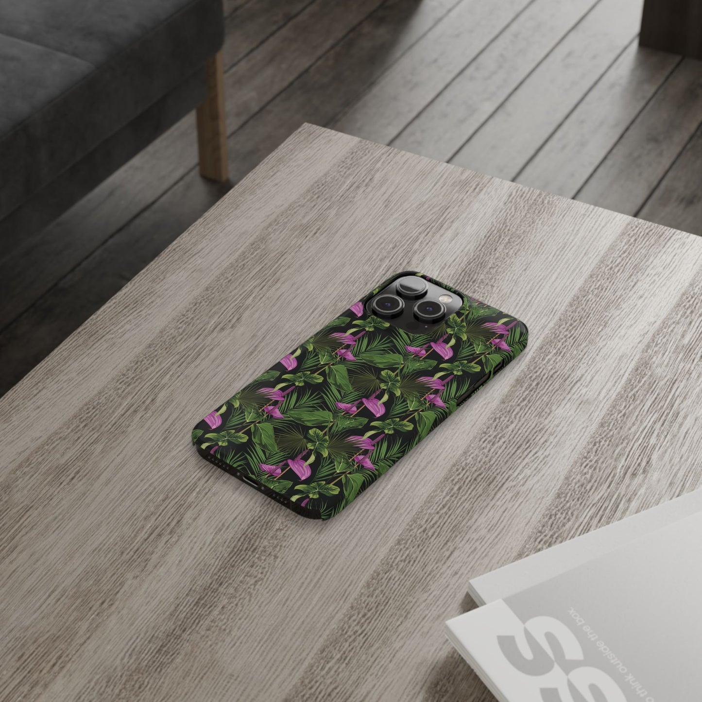 Slim Phone Cases - Anthurium and Palm