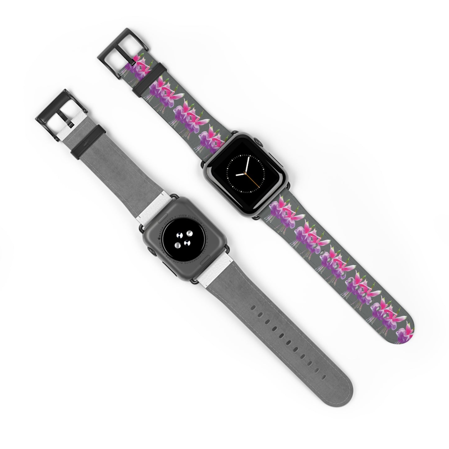 Apple Watch Band - Two Fuchsias, dark grey