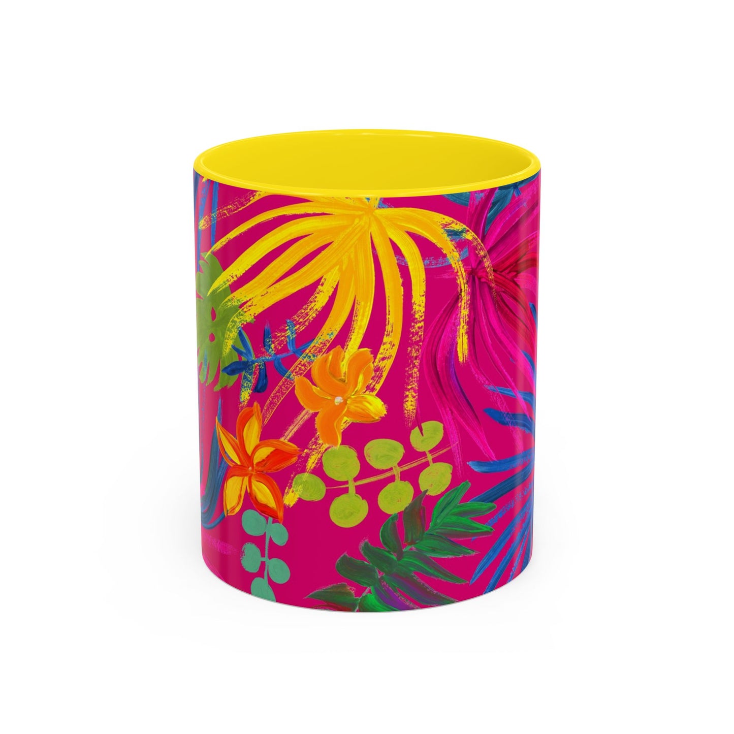 Accent Coffee Mug | Tropical-Inspired Drinkware / Exotic Flora