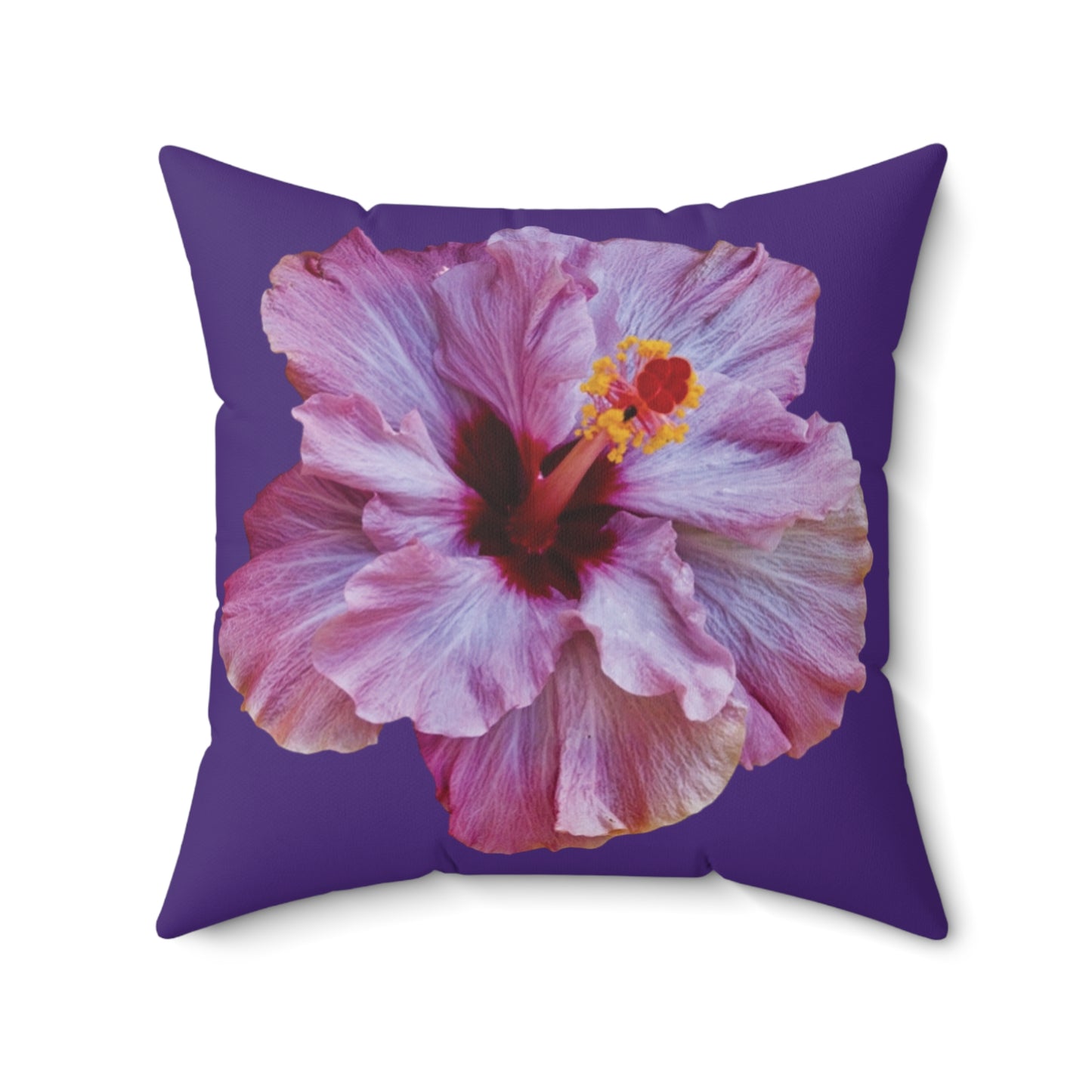 Decorative Pillow - Accent Cushion, 4 Sizes / Photo Purple Hibiscus, Purple