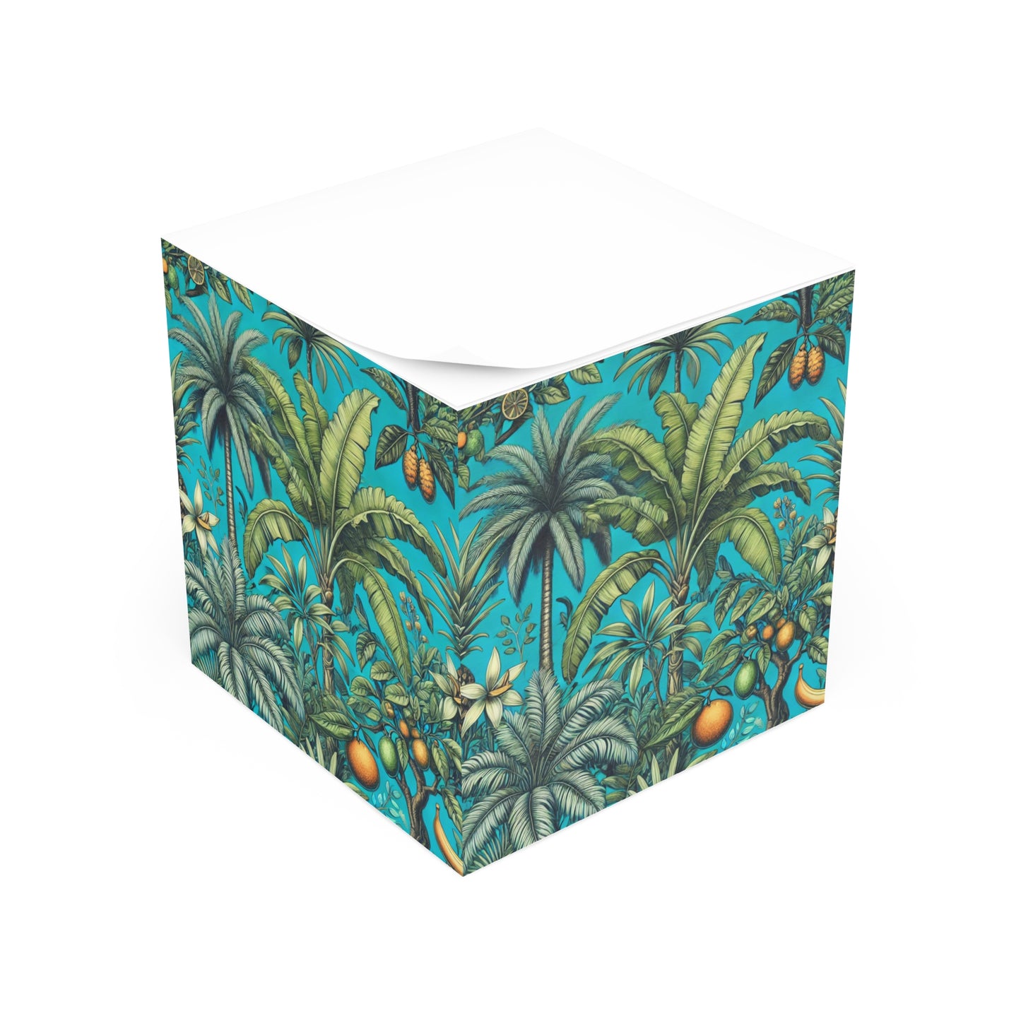 Note Cube - Tropical Fruit, Turquoise