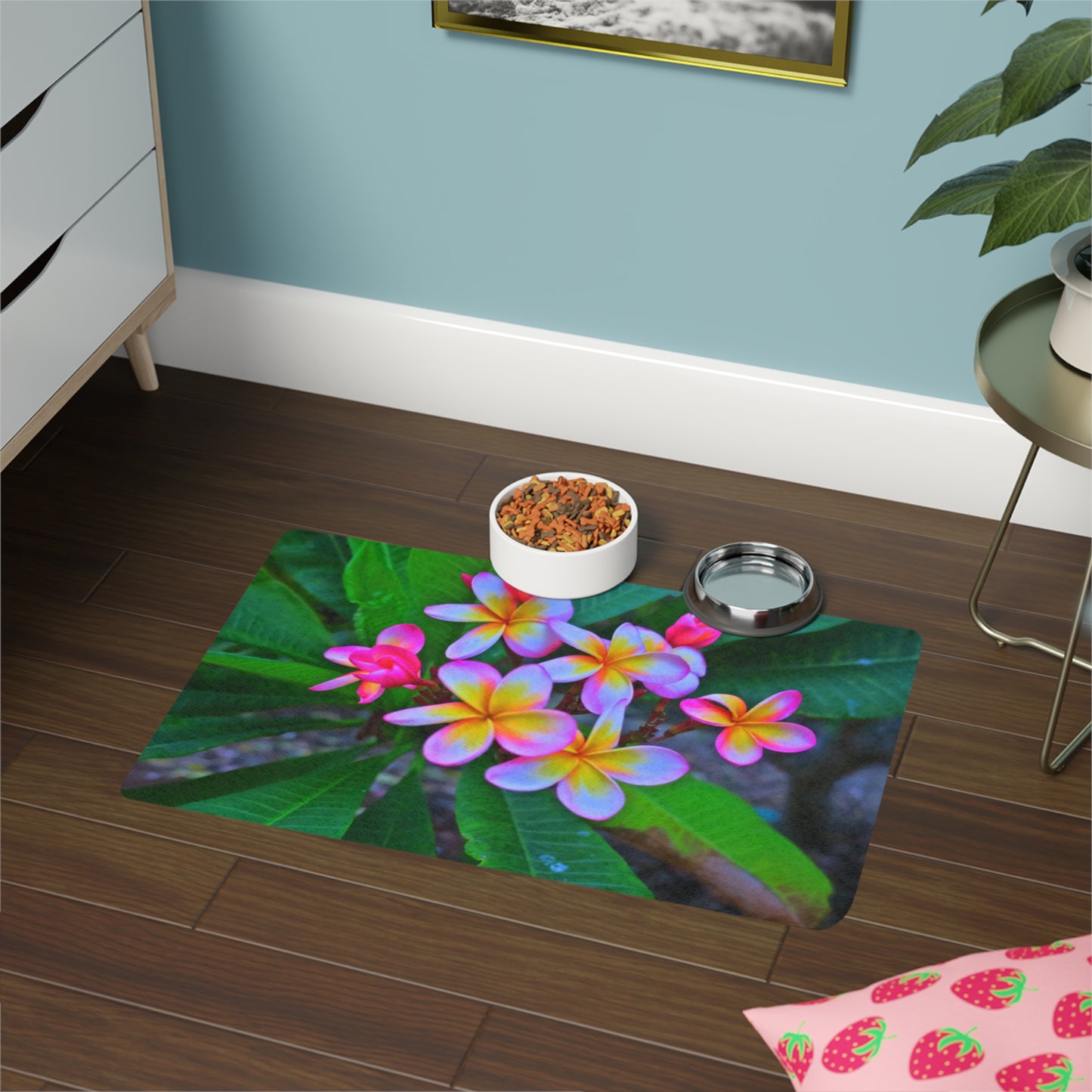 Pet Food Mat (12x18) - Hawaiian Flowers