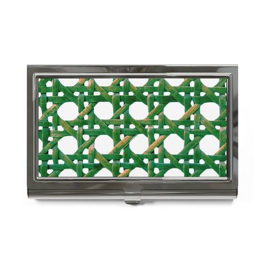 Business Card Holder/Case - Beach Chair Wicker, Green