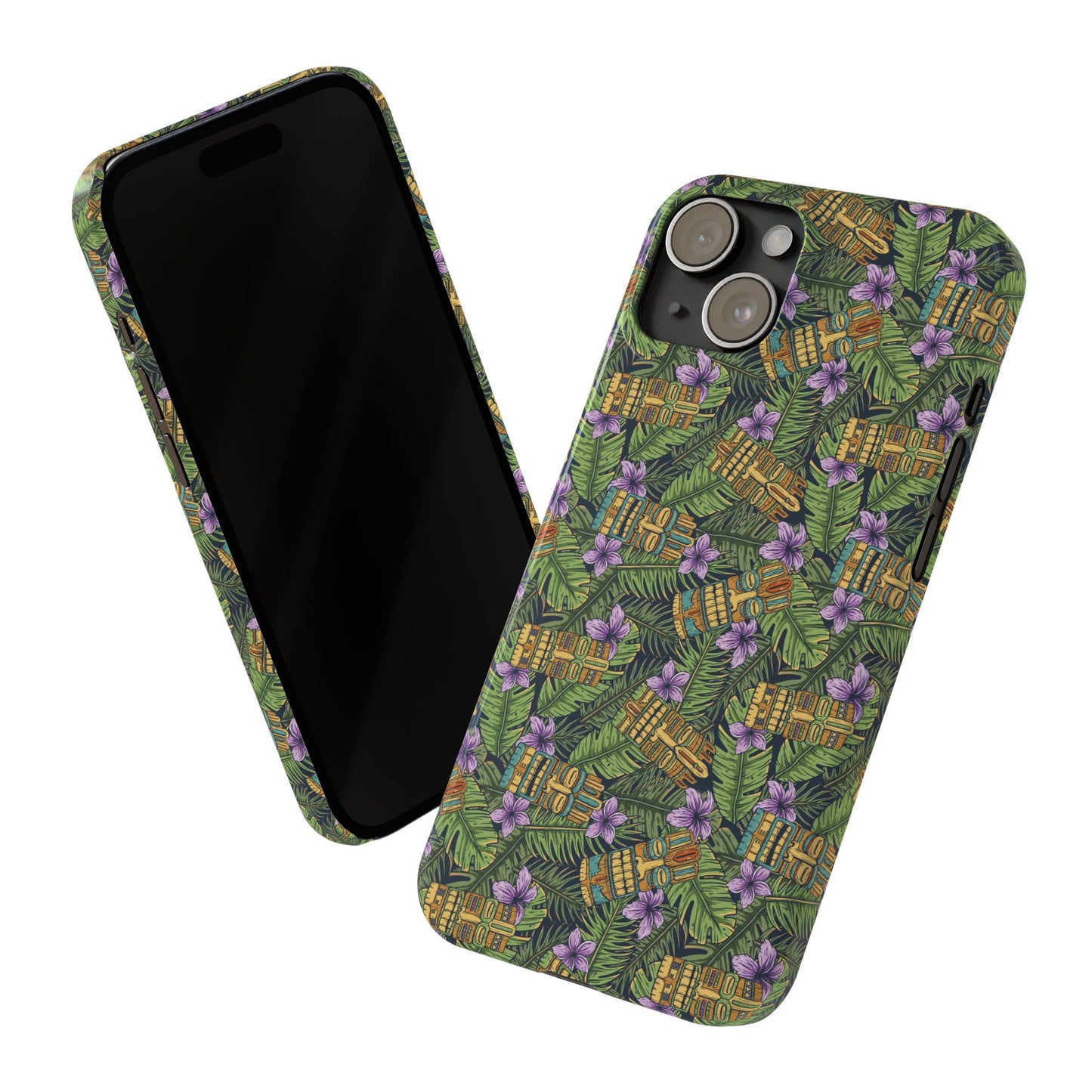 Slim Phone Cases - Tiki Purple Greenery