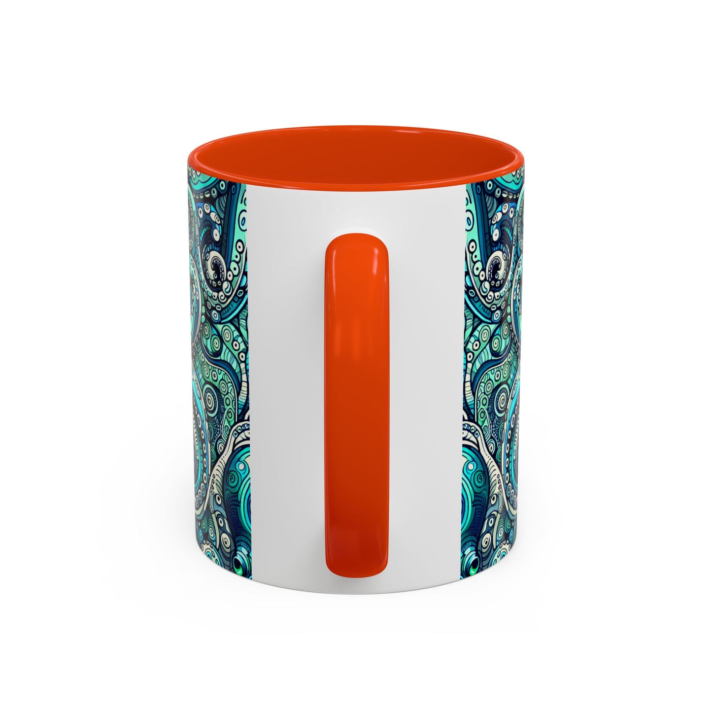 Accent Color Coffee Mug, Many Colors - 11oz & 15oz / Aqua Octopus