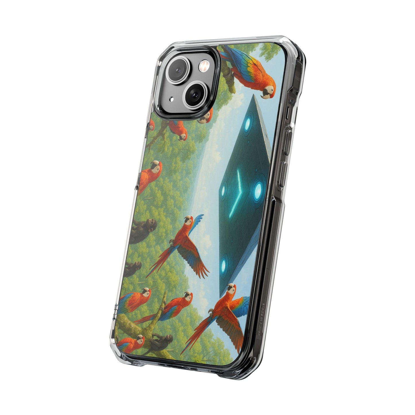 UFO and Macaws Magnetic Clear Phone Case, Many Models