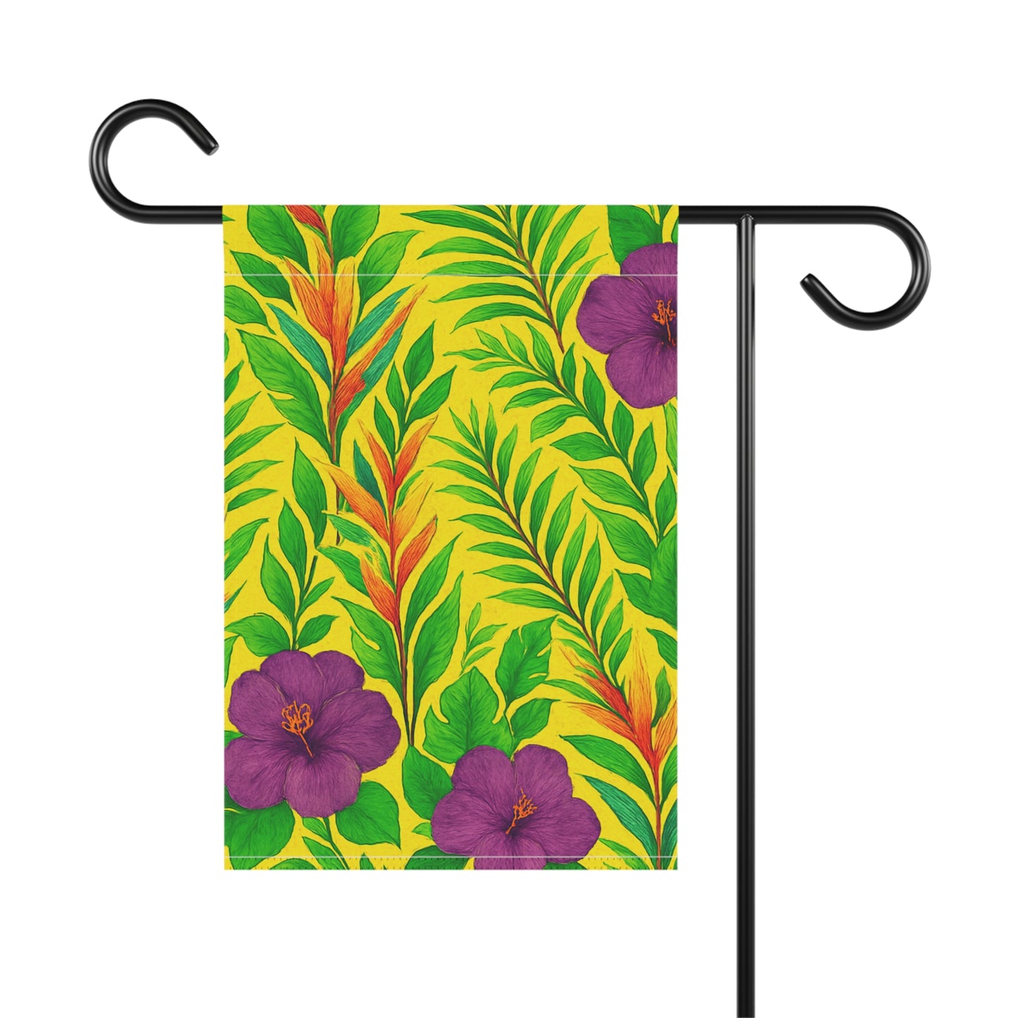 Tropical Garden Flag - Perfect for Outdoor Decor / Midnight Flower, Yellow