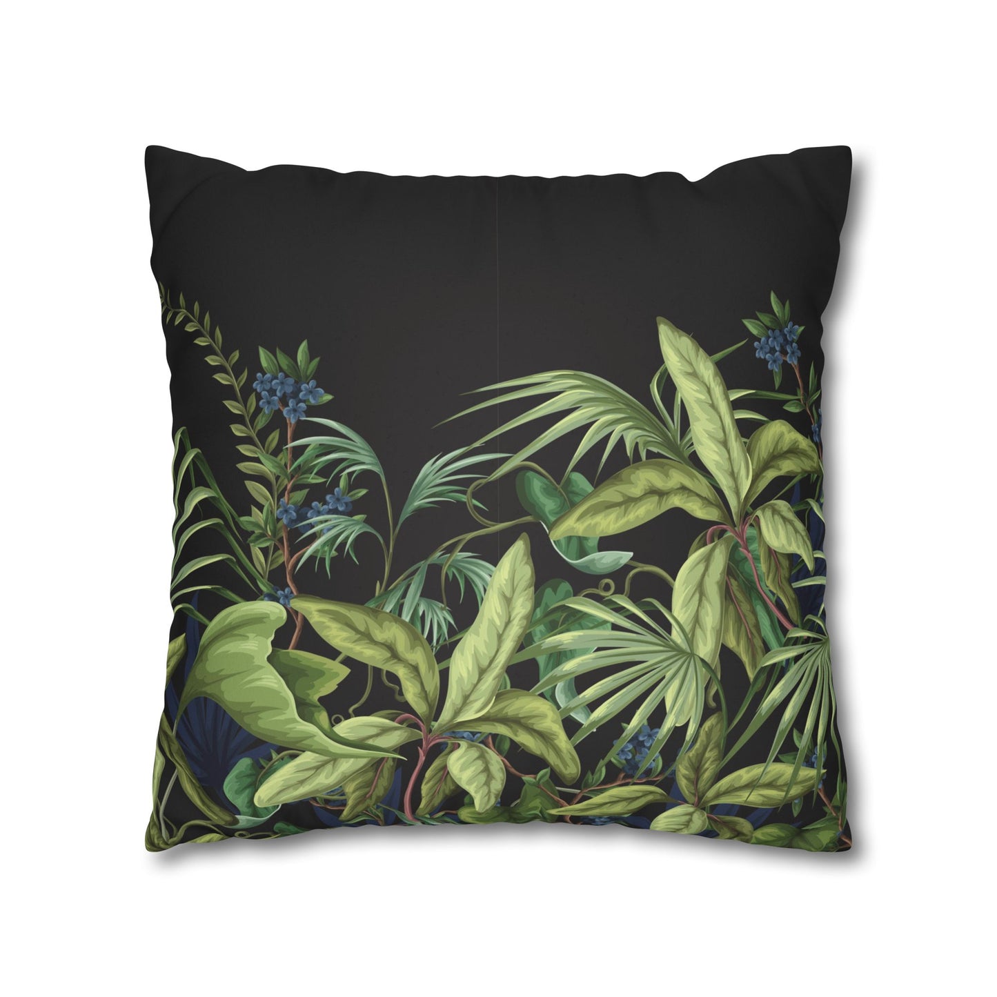 Faux Suede Square Pillowcase - Midnight Jungle