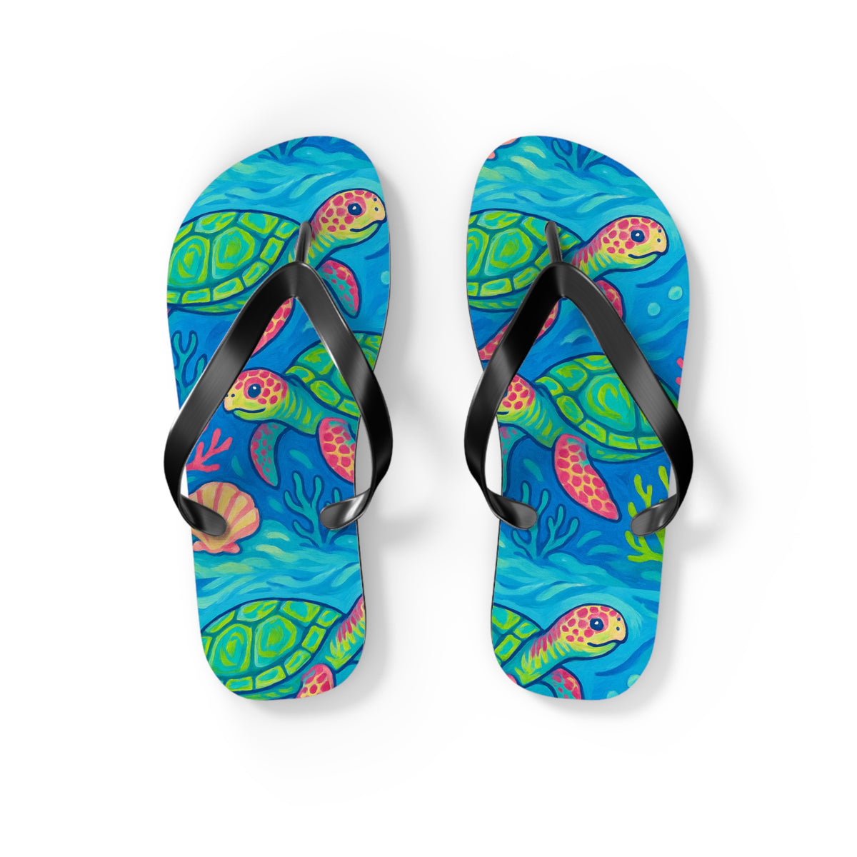 Flip Flops - Turtles and Corals