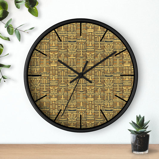 Wall Clock, Old Tiki Totems, Black Hour Marks