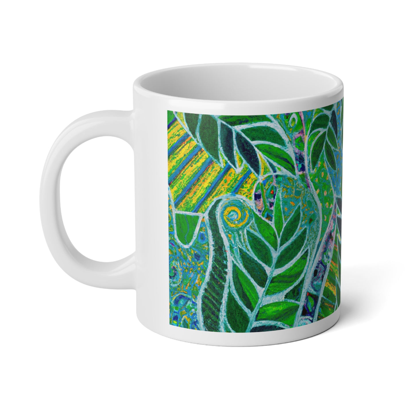 Jumbo Mug, 20oz, Amazon Whimsy Green | Tropical Coffee Cup